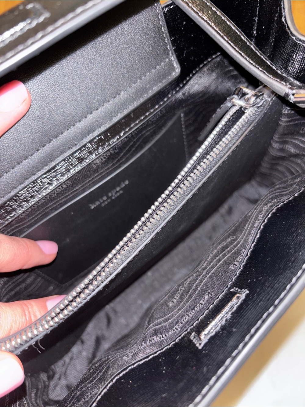 kate spade Black Textured Leather Satchel with Crossbody Strap - Picture 6 of 6
